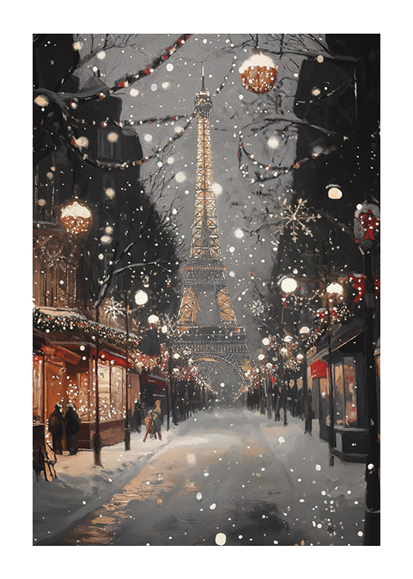 Plakāts Eiffel Tower in Holiday Lights