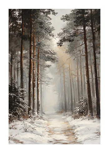 Poster Pathway Through The Winter Pines