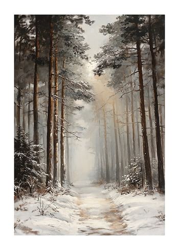 Poszter Pathway Through The Winter Pines