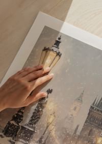 Poster met een winters schilderij van de Karelsbrug-5