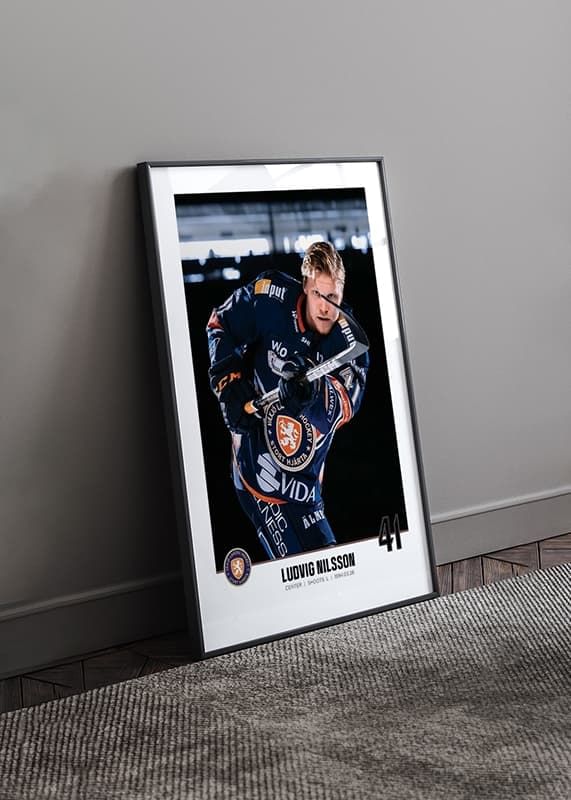 Poster Ludvig Nilsson #41 Växjö Lakers 2023/2024 crossfade