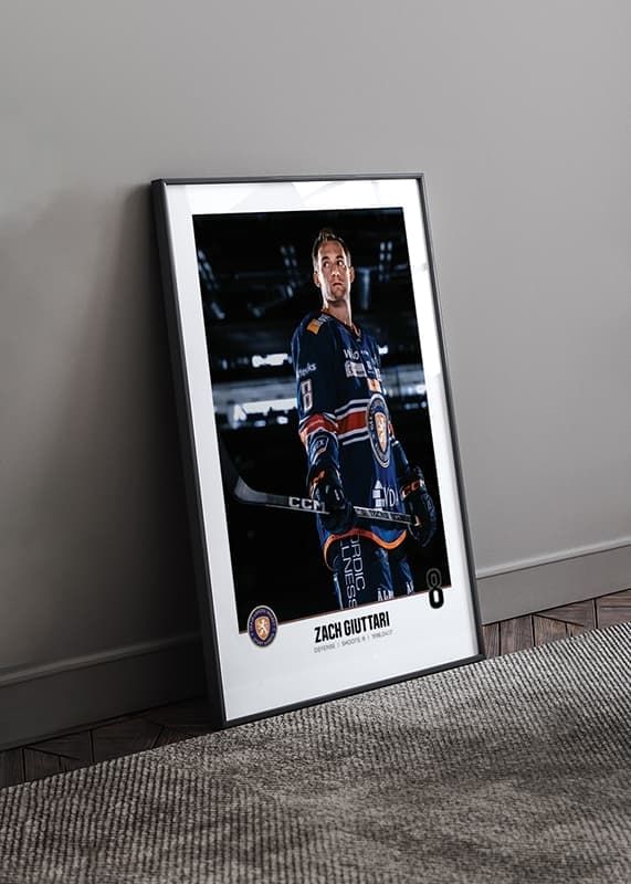 Poster Zach Giuttari #8 Växjö Lakers 2023/2024 crossfade