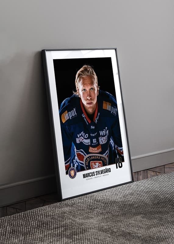 Poster Marcus Sylvegård #18 Växjö Lakers 2023/2024 crossfade