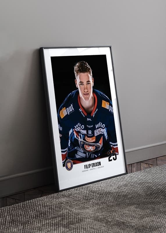 Poster Filip Erixon #25 Växjö Lakers 2023/2024 crossfade
