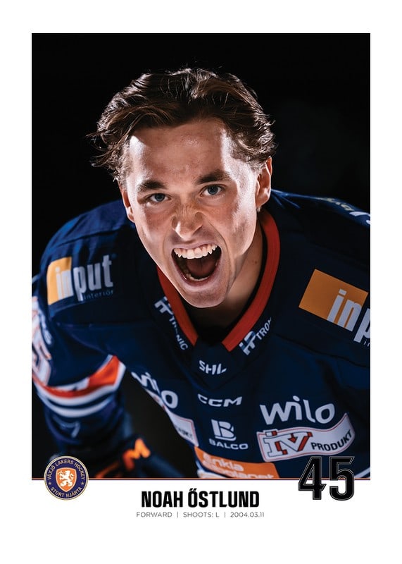 Poster Noah Östlund #45 Växjö Lakers 2023/2024