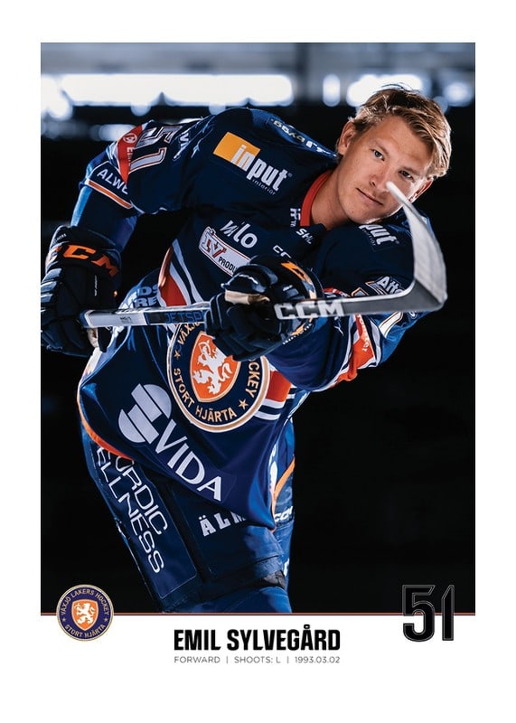 Poster Emil Sylvegård #51 Växjö Lakers 2023/2024