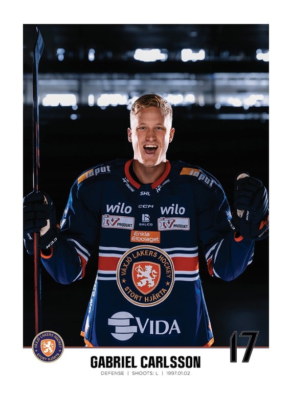 Poster Gabriel Carlsson #17 Växjö Lakers 2023/2024