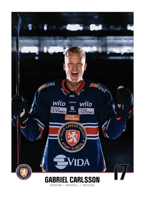 Poster Gabriel Carlsson #17 Växjö Lakers 2023/2024