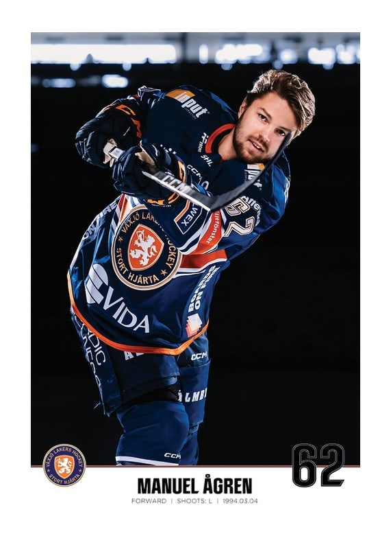 Poster Manuel Ågren #62 Växjö Lakers 2023/2024