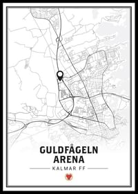 Kalmar FF Guldfågeln Arena Karta B&W-0