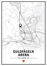 Kalmar FF Guldfågeln Arena Karta B&W-1