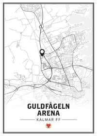 Kalmar FF Guldfågeln Arena Karta B&W-1