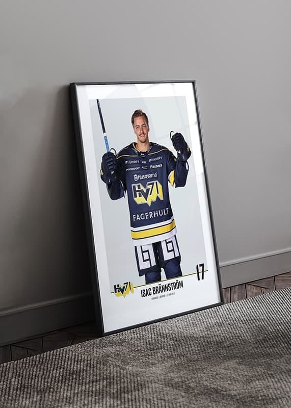 Poster Isac Brännström #17 HV71 2023/2024 No1 crossfade