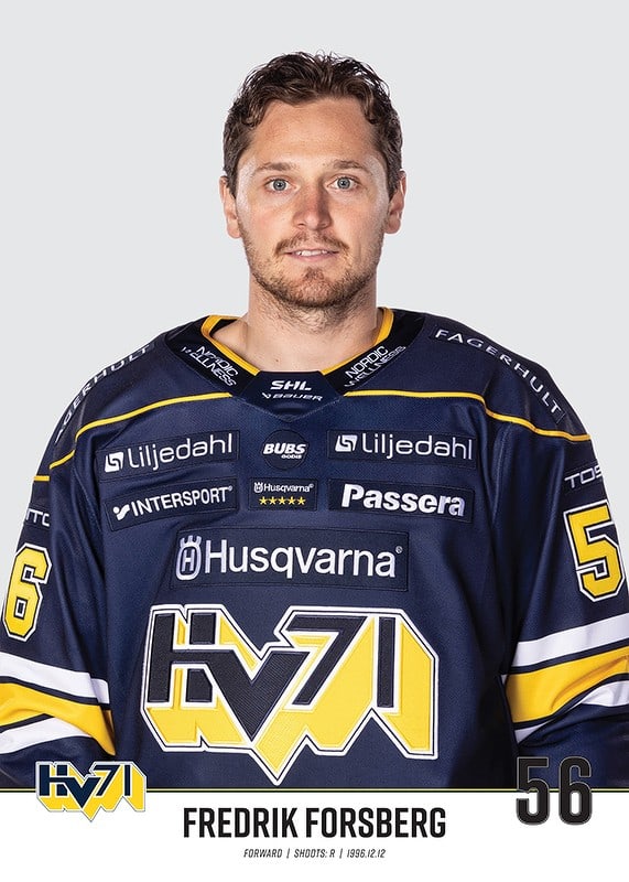 Fredrik Forsberg #56 HV71 2023/2024 No2-12