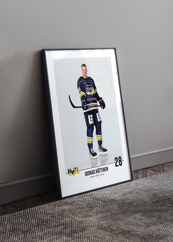 Poster Joonas Nättinen #28 HV71 2023/2024 crossfade