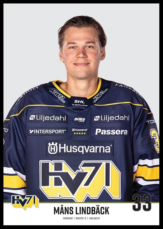 Måns Lindbäck #33 HV71 2023/2024-12