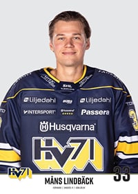 Måns Lindbäck #33 HV71 2023/2024-3