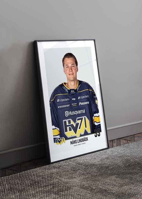 Poster Måns Lindbäck #33 HV71 2023/2024 crossfade