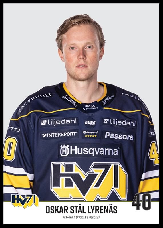 Oskar Stål Lyrenäs #40 HV71 2023/2024 No2-12