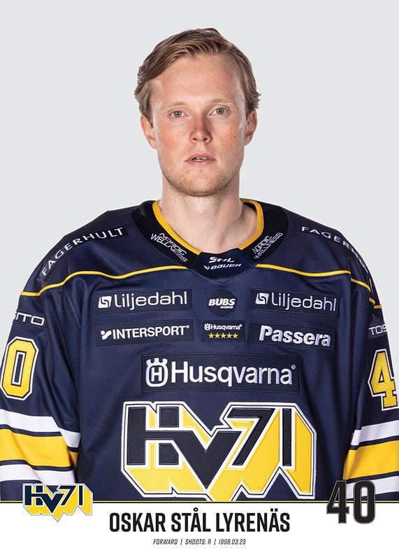 Oskar Stål Lyrenäs #40 HV71 2023/2024 No2-12