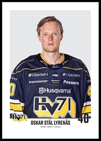 Oskar Stål Lyrenäs #40 HV71 2023/2024 No2-0