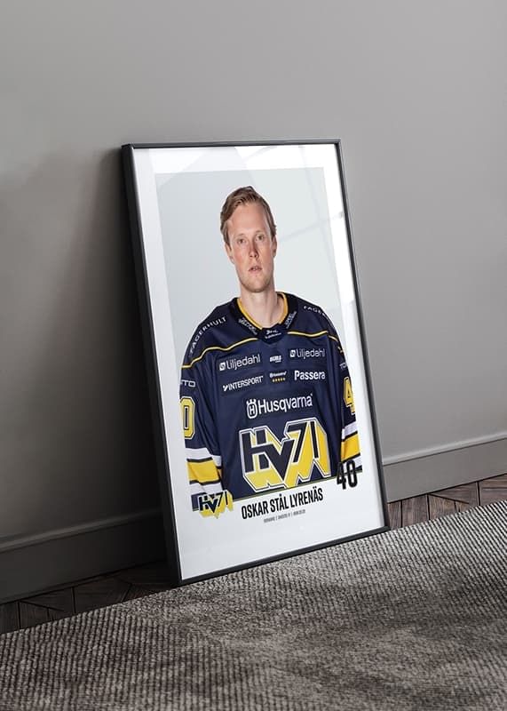 Poster Oskar Stål Lyrenäs #40 HV71 2023/2024 No2 crossfade
