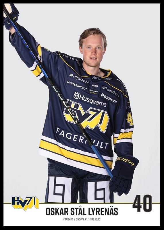 Oskar Stål Lyrenäs #40 HV71 2023/2024 No1-12