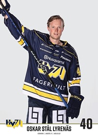 Oskar Stål Lyrenäs #40 HV71 2023/2024 No1-3