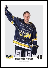 Oskar Stål Lyrenäs #40 HV71 2023/2024 No1-0