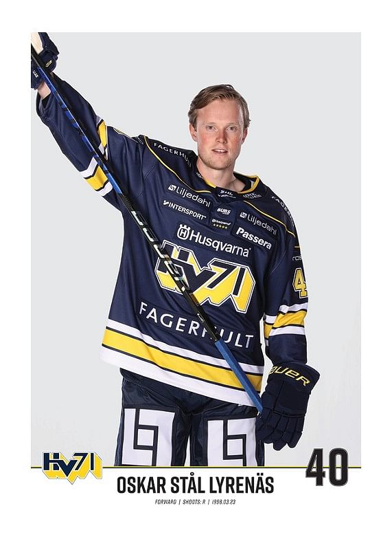 Poster Oskar Stål Lyrenäs #40 HV71 2023/2024 No1