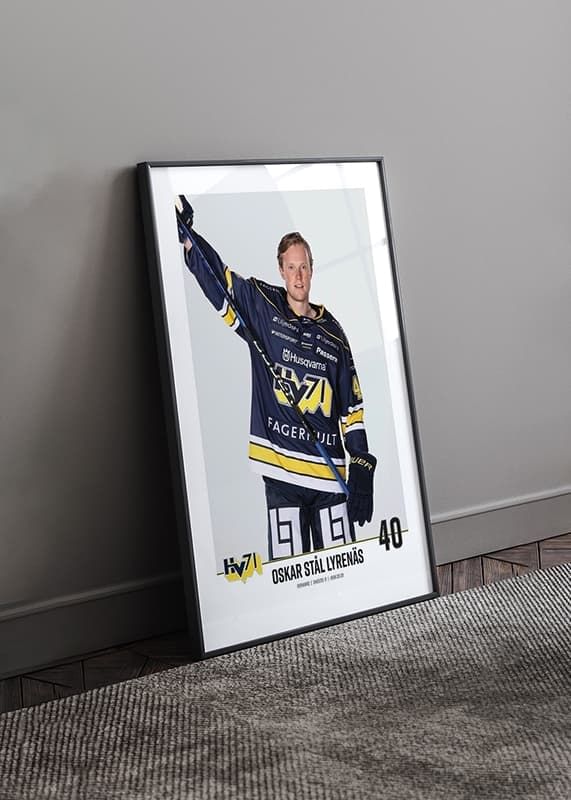 Poster Oskar Stål Lyrenäs #40 HV71 2023/2024 No1 crossfade