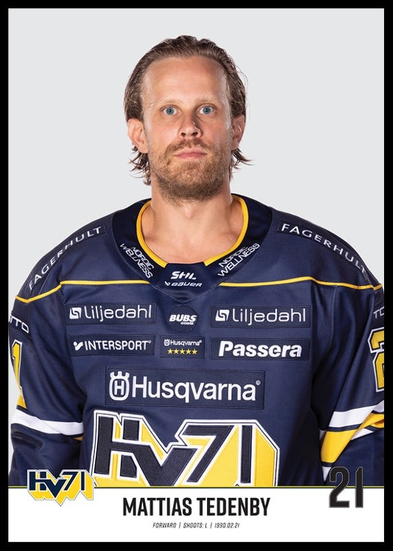 Mattias Tedenby #21 HV71 2023/2024 No2-12