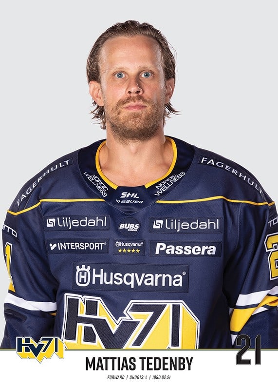 Mattias Tedenby #21 HV71 2023/2024 No2-12