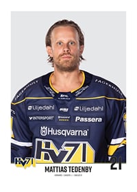 Mattias Tedenby #21 HV71 2023/2024 No2-1