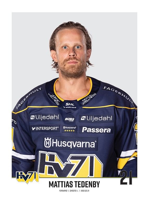Poster Mattias Tedenby #21 HV71 2023/2024 No2