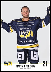 Mattias Tedenby #21 HV71 2023/2024 No1-2