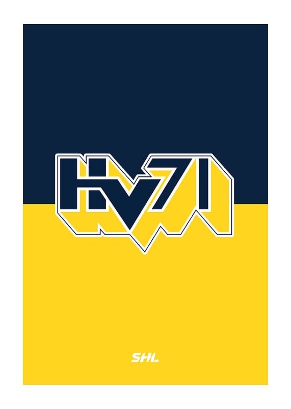 Poster HV71 Logo Blå Gul