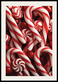 Vértes cukorpálcák és mentolos cukorkák piros és fehér színben-2