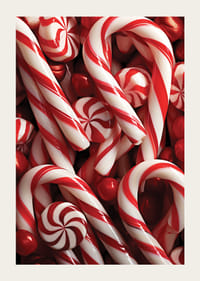 Vértes cukorpálcák és mentolos cukorkák piros és fehér színben-3