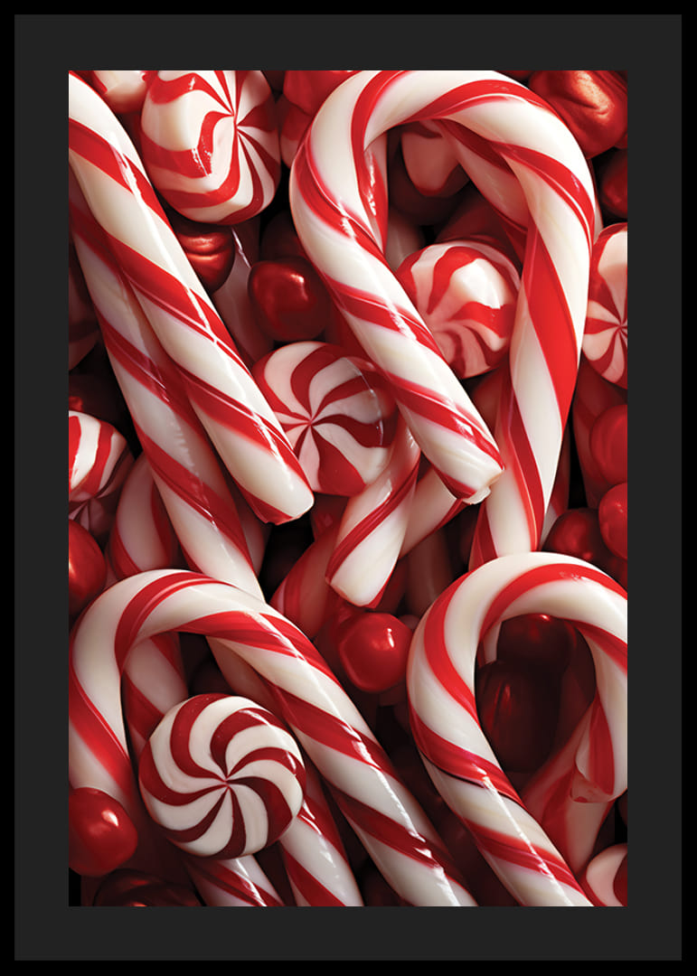 Vértes cukorpálcák és mentolos cukorkák piros és fehér színben-12