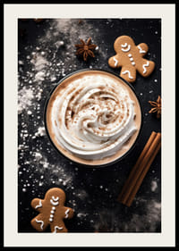 Xícara de café com creme, canela, gengibre e anis estrelado-2