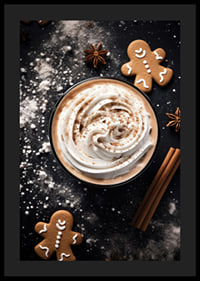 Cup of coffee with cream, cinnamon, gingerbread and star anise-4