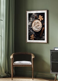 Cup of coffee with cream, cinnamon, gingerbread and star anise-8