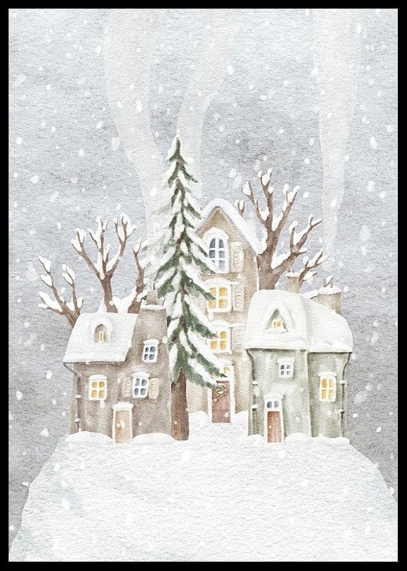 Abstract Winter Village No2-12