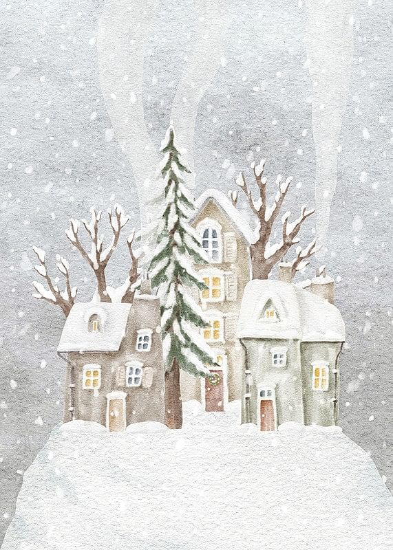 Abstract Winter Village No2-12