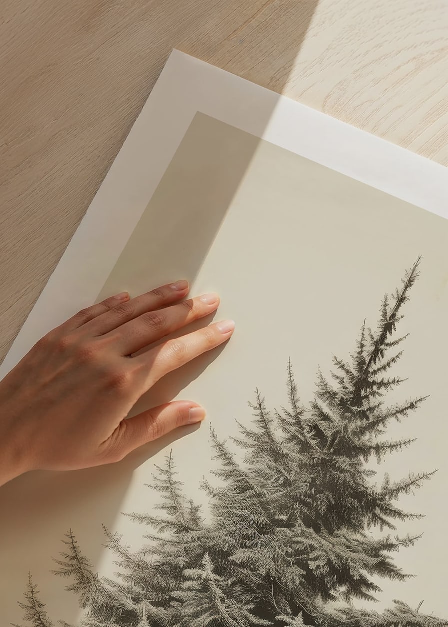 Illustrazione vintage dettagliata di un abete verde su sfondo chiaro-12