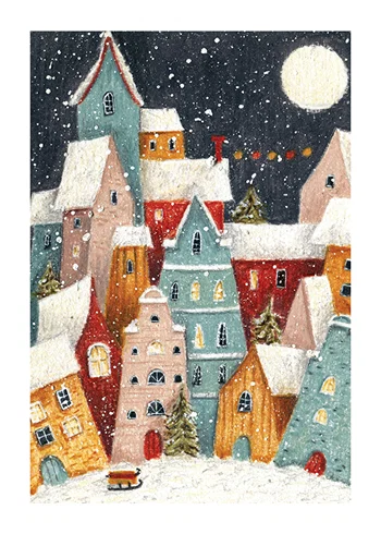 Poster Abstract Winter Village No1