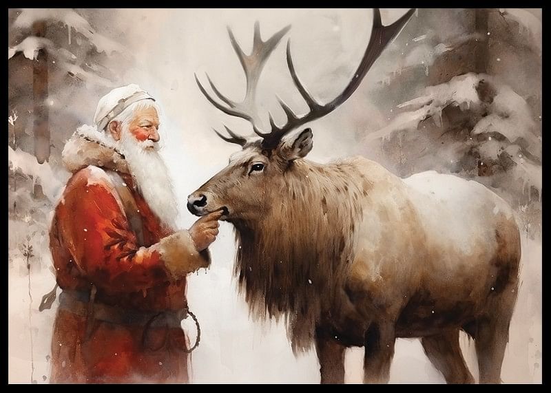 Santa And Reindeer-12
