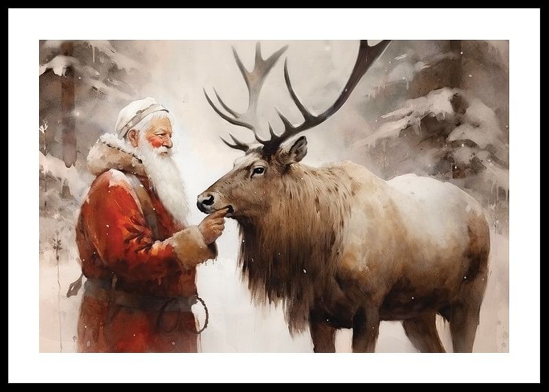 Santa And Reindeer-12