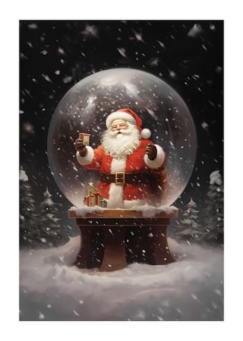 Plakat Santa Snow Globe